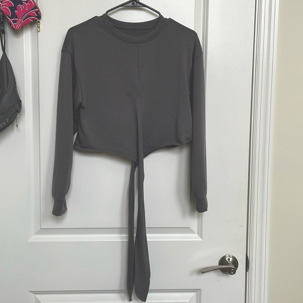 Gray crop top